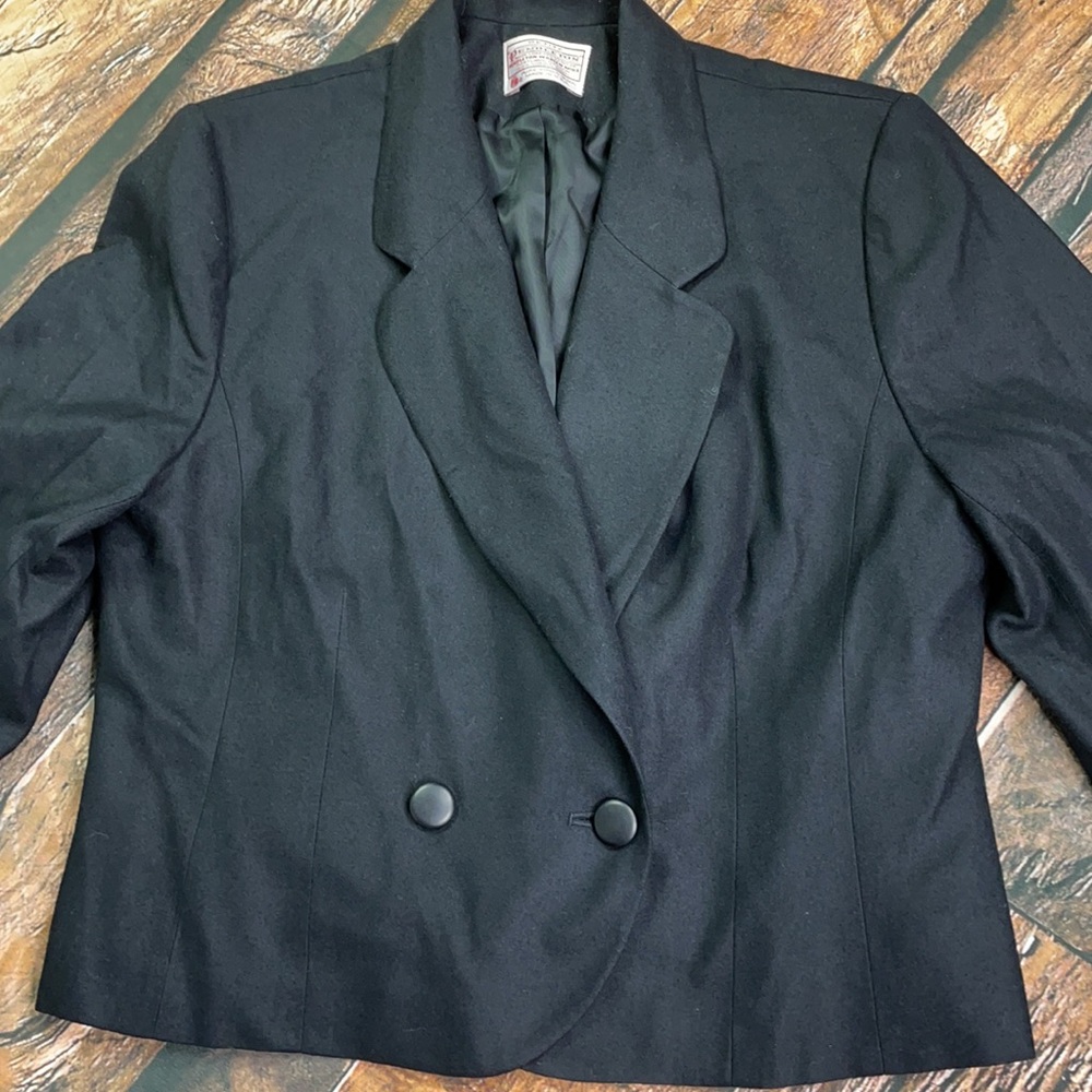 Pendleton Virgin Wool One Button Black Sport Jack… - image 2